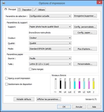 Configuration du mode économique d'encre - Étape 1 Epson XP-2105
