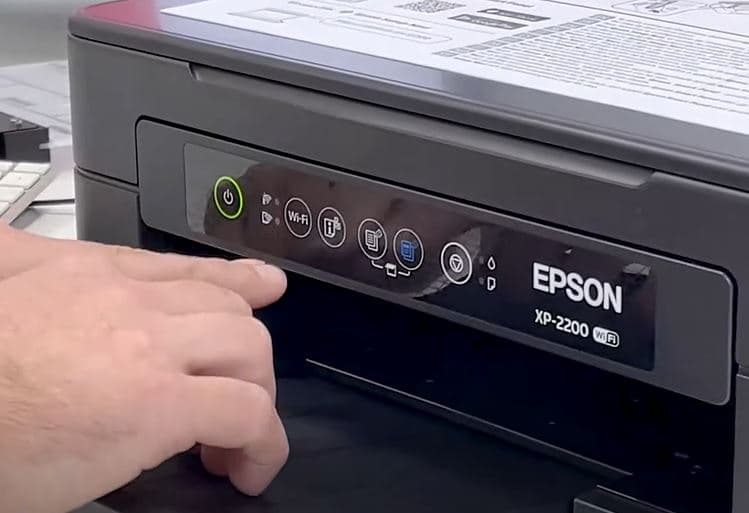 Reset WiFi et configuration WPS Epson XP-2105 - Boutons et voyants