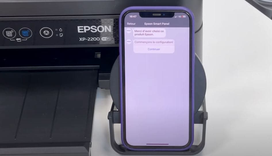 Tests de vérification connexion WiFi Epson XP-2105 - Ping et impression sans fil