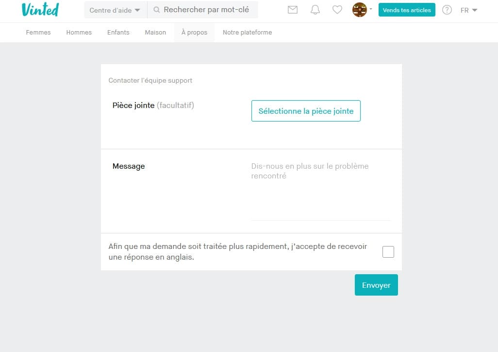 Contact service client Vinted - Support et aide